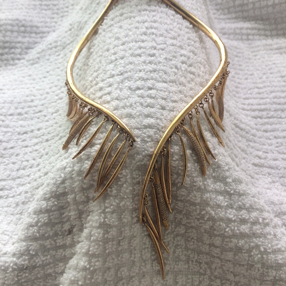 Eddie Borgo Gold Prickle Collar Necklace with Pavé Crystals